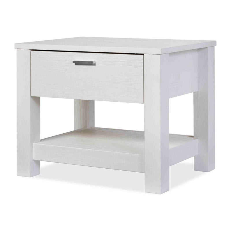 FarmHouse Traditional Rustic White 1 Drawer Nightstand