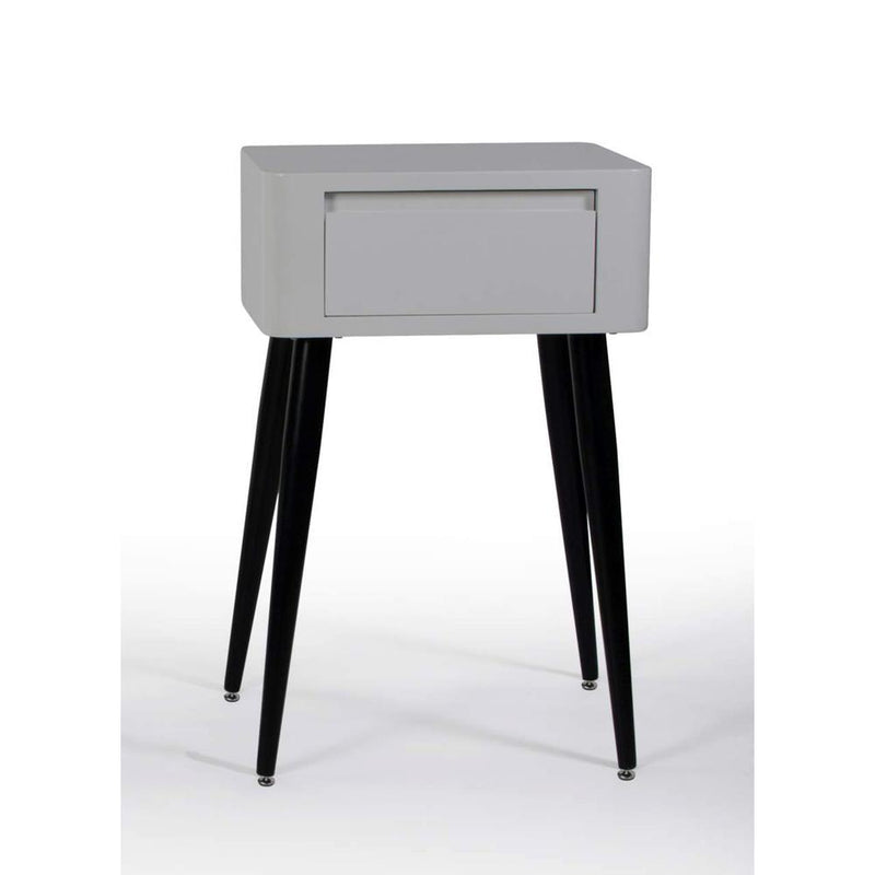 Black and White Side Table with Tall Legs