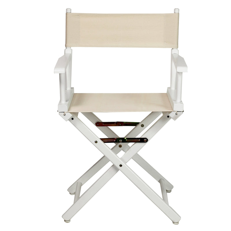 18  Director's Chair White Frame-Natural/Wheat Canvas