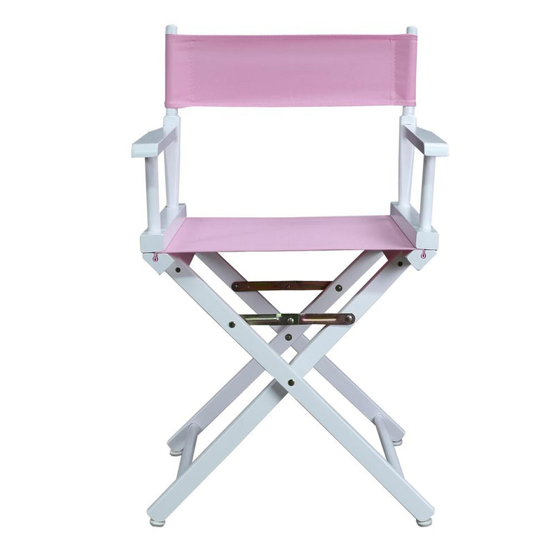 18  Director's Chair White Frame-Pink Canvas