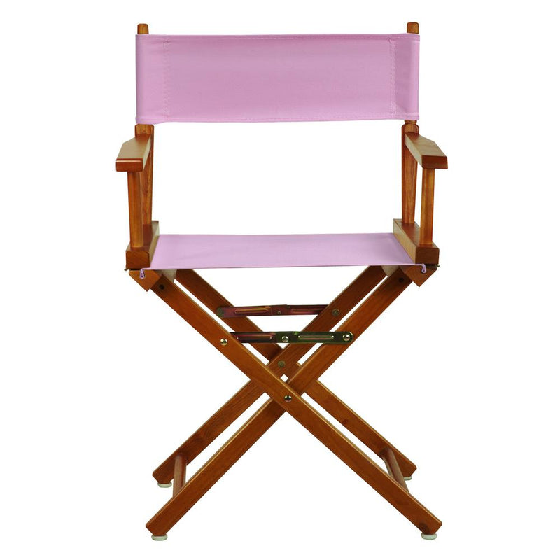 18  Director's Chair Honey Oak Frame-Pink Canvas