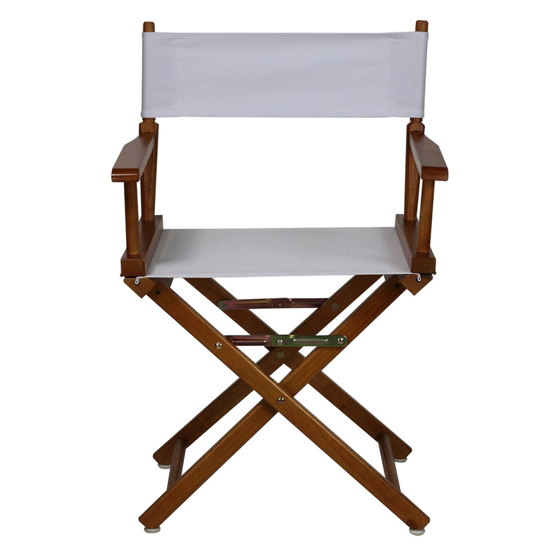 18  Director's Chair Honey Oak Frame-White Canvas