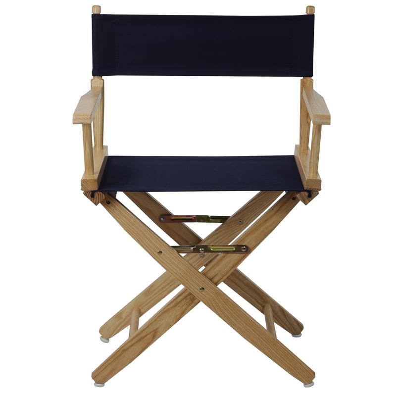 American Trails Extra-Wide Premium 18   Directors Chair Natural Frame W/Navy Color Cover