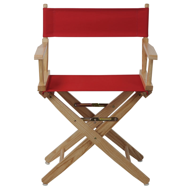 American Trails Extra-Wide Premium 18   Directors Chair Natural Frame W/Red Color Cover