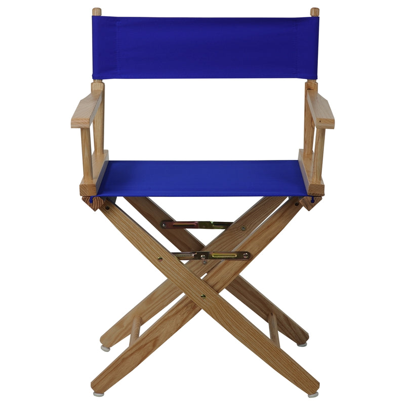 American Trails Extra-Wide Premium 18   Directors Chair Natural Frame W/Royal Blue Color Cover