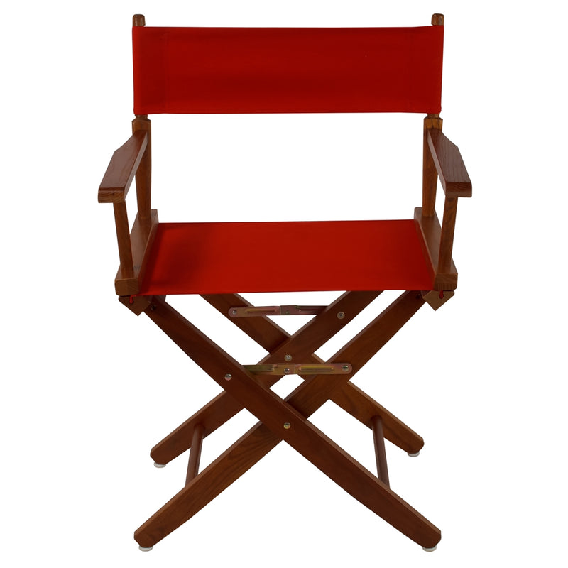 American Trails Extra-Wide Premium 18   Directors Chair Mission Oak Frame W/Red Color Cover