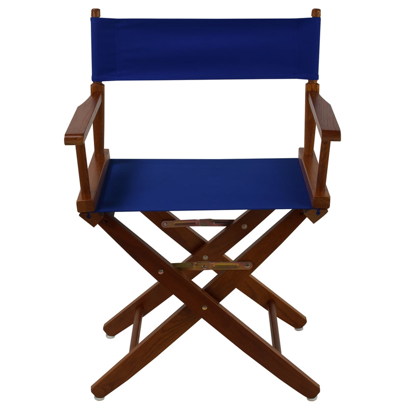 American Trails Extra-Wide Premium 18   Directors Chair Mission Oak Frame W/Royal Blue Color Cover