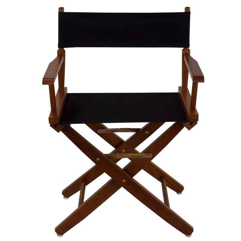 American Trails Extra-Wide Premium 18   Directors Chair Mission Oak Frame W/Black Color Cover