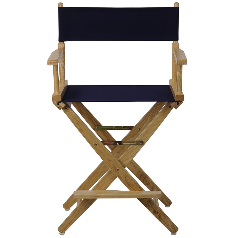 American Trails Extra-Wide Premium 24   Directors Chair Natural Frame W/Navy Color Cover