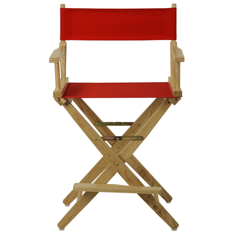 American Trails Extra-Wide Premium 24   Directors Chair Natural Frame W/Red Color Cover