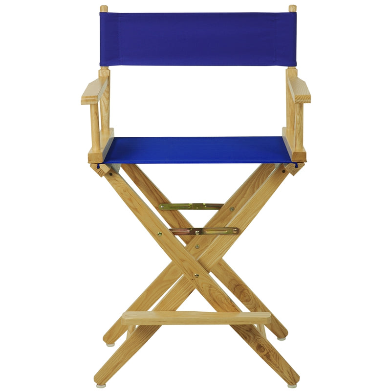 American Trails Extra-Wide Premium 24   Directors Chair Natural Frame W/Royal Blue Color Cover