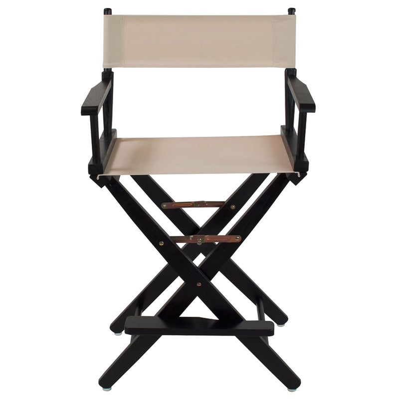 American Trails Extra-Wide Premium 24   Directors Chair Black Frame W/Natural Color Cover