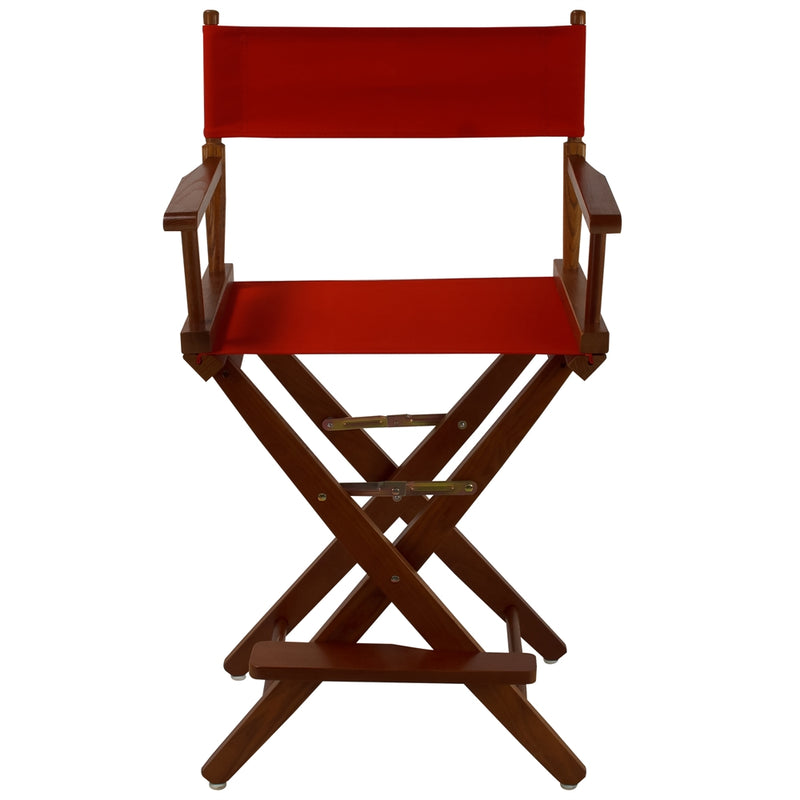 American Trails Extra-Wide Premium 24   Directors Chair Mission Oak Frame W/Red Color Cover