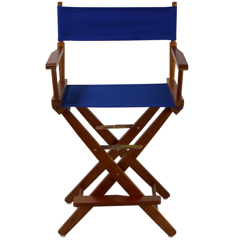 American Trails Extra-Wide Premium 24   Directors Chair Mission Oak Frame W/Royal Blue Color Cover