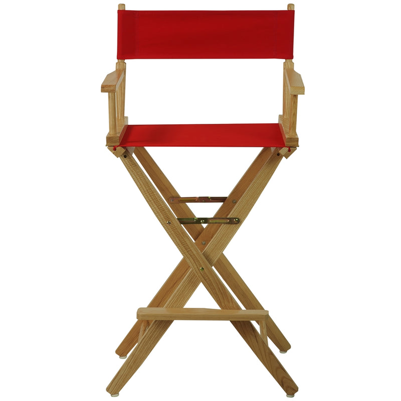 American Trails Extra-Wide Premium 30   Directors Chair Natural Frame W/Red Color Cover