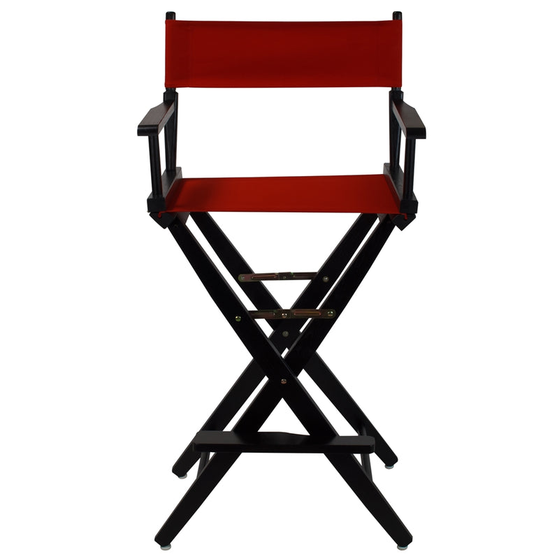 American Trails Extra-Wide Premium 30   Directors Chair Black Frame W/Red Color Cover