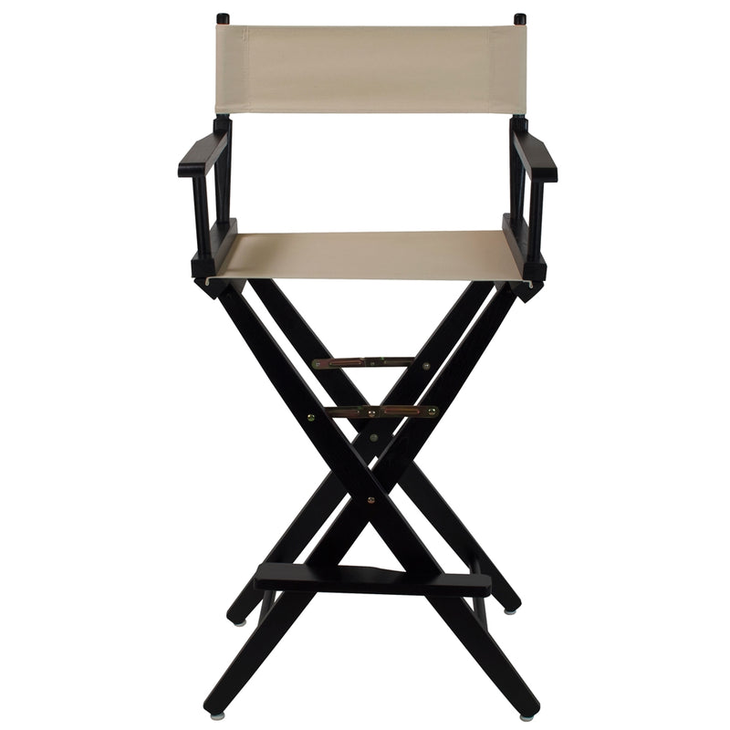 American Trails Extra-Wide Premium 30   Directors Chair Black Frame W/Natural Color Cover