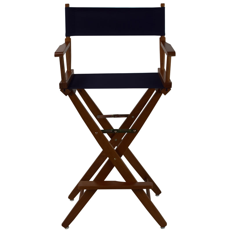 American Trails Extra-Wide Premium 30   Directors Chair Mission Oak Frame W/Navy Color Cover