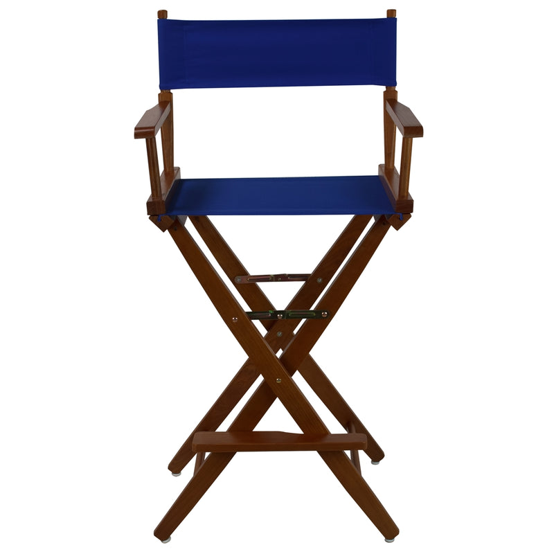 American Trails Extra-Wide Premium 30   Directors Chair Mission Oak Frame W/Royal Blue Color Cover