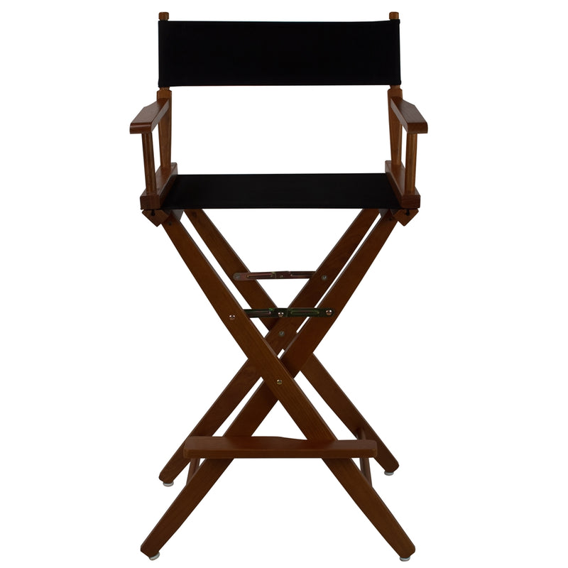 American Trails Extra-Wide Premium 30   Directors Chair Mission Oak Frame W/Black Color Cover