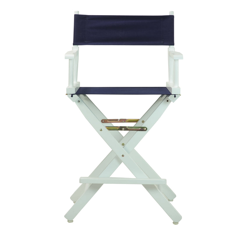 24  Director's Chair White Frame-Navy Blue Canvas