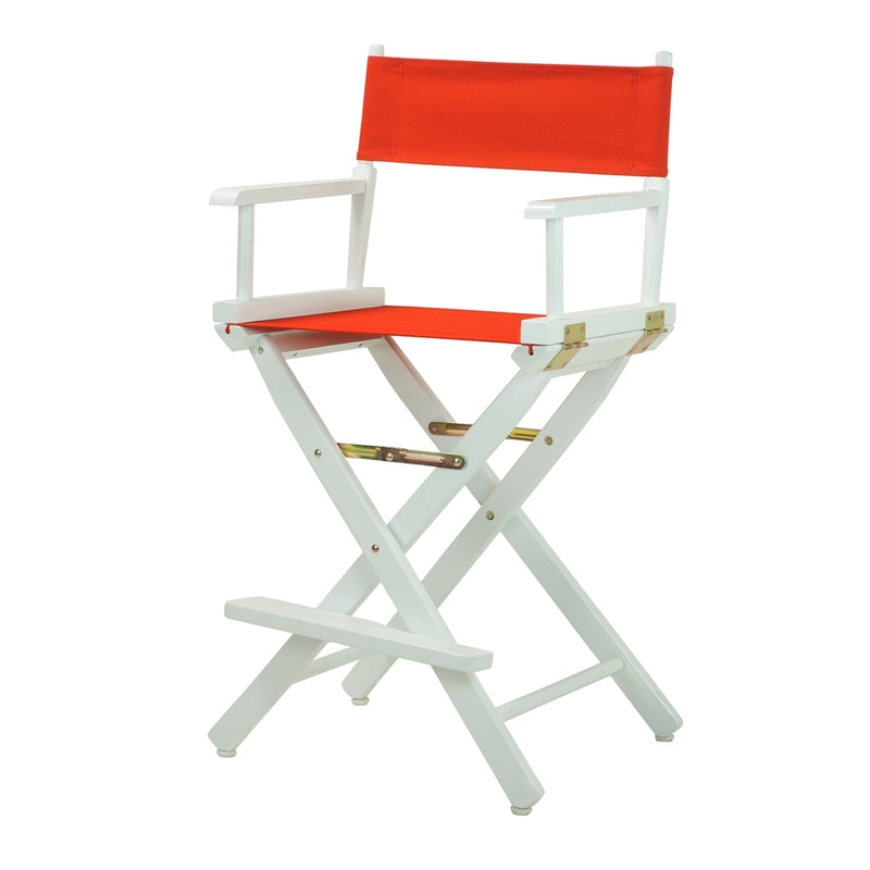 24  Director's Chair White Frame-Red Canvas