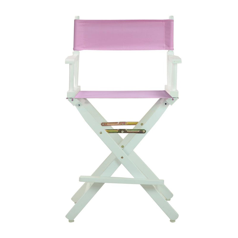 24  Director's Chair White Frame-Pink Canvas