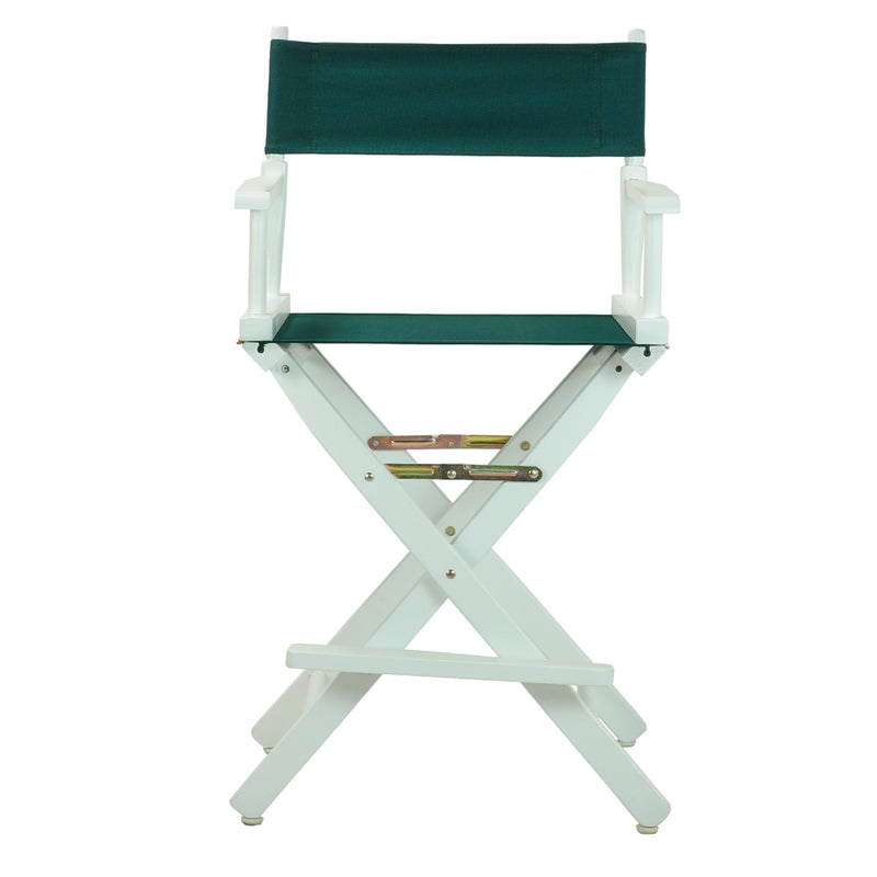 24  Director's Chair White Frame-Hunter Green Canvas