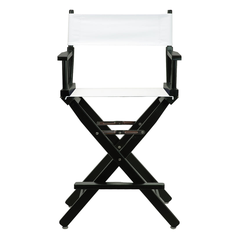 24  Director's Chair Black Frame-White Canvas