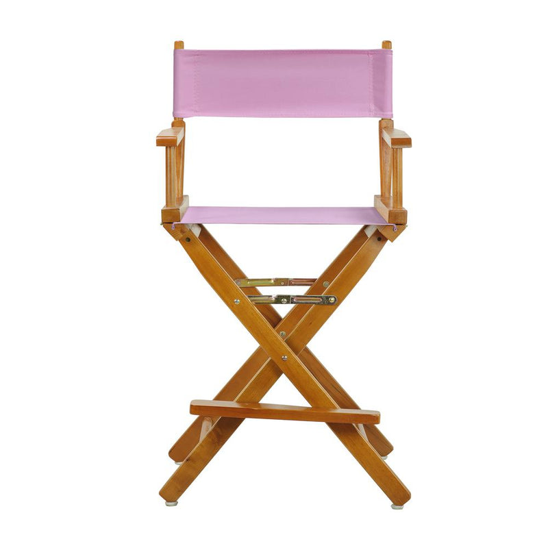 24  Director's Chair Honey Oak Frame-Pink Canvas