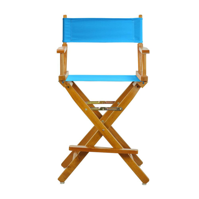 24  Director's Chair Honey Oak Frame-Turquoise Canvas