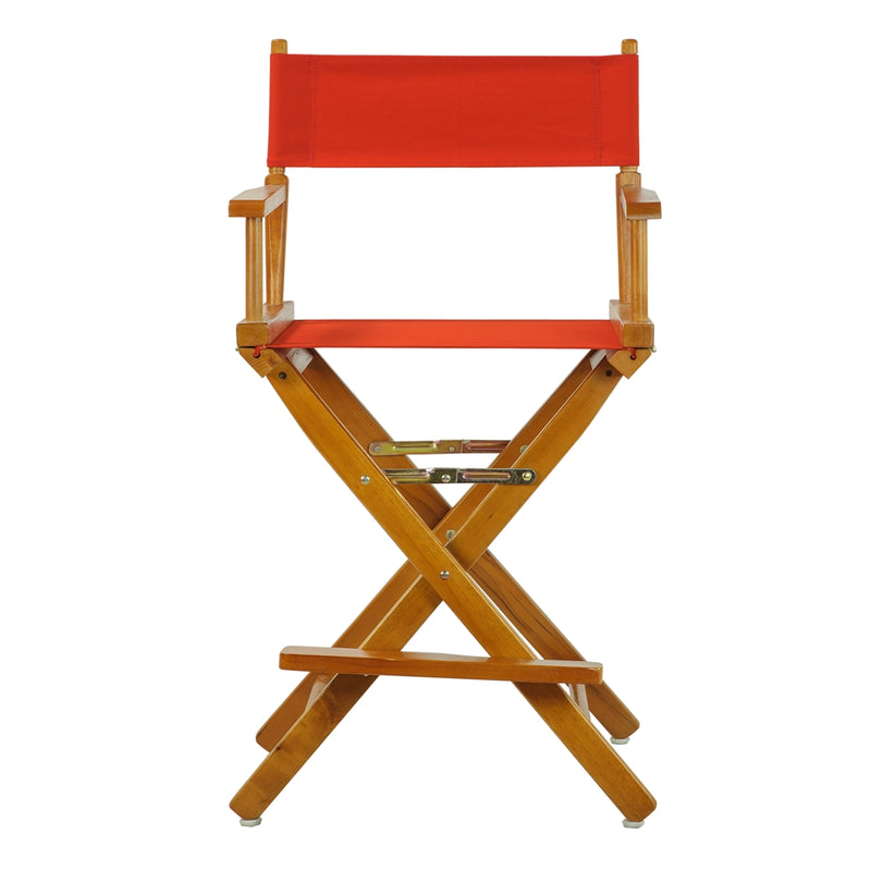 24  Director's Chair Honey Oak Frame-Red Canvas