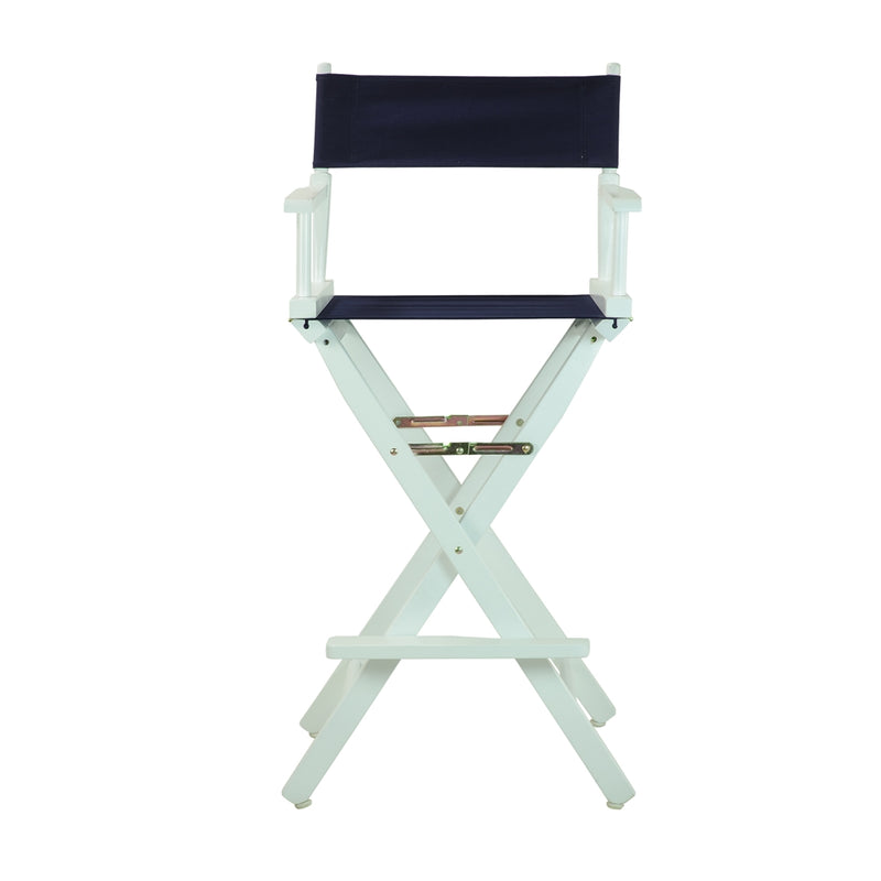 30  Director's Chair White Frame-Navy Blue Canvas