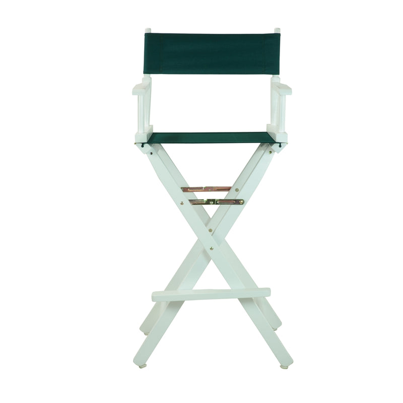 30  Director's Chair White Frame-Hunter Green Canvas