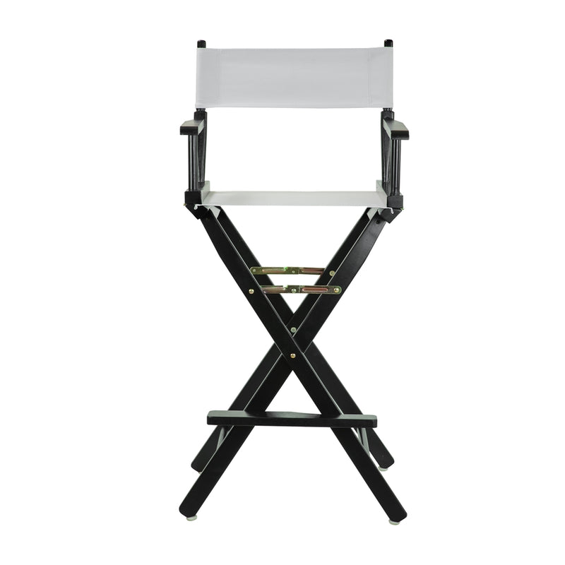 30  Director's Chair Black Frame-White Canvas