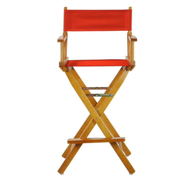 30  Director's Chair Honey Oak Frame-Red Canvas