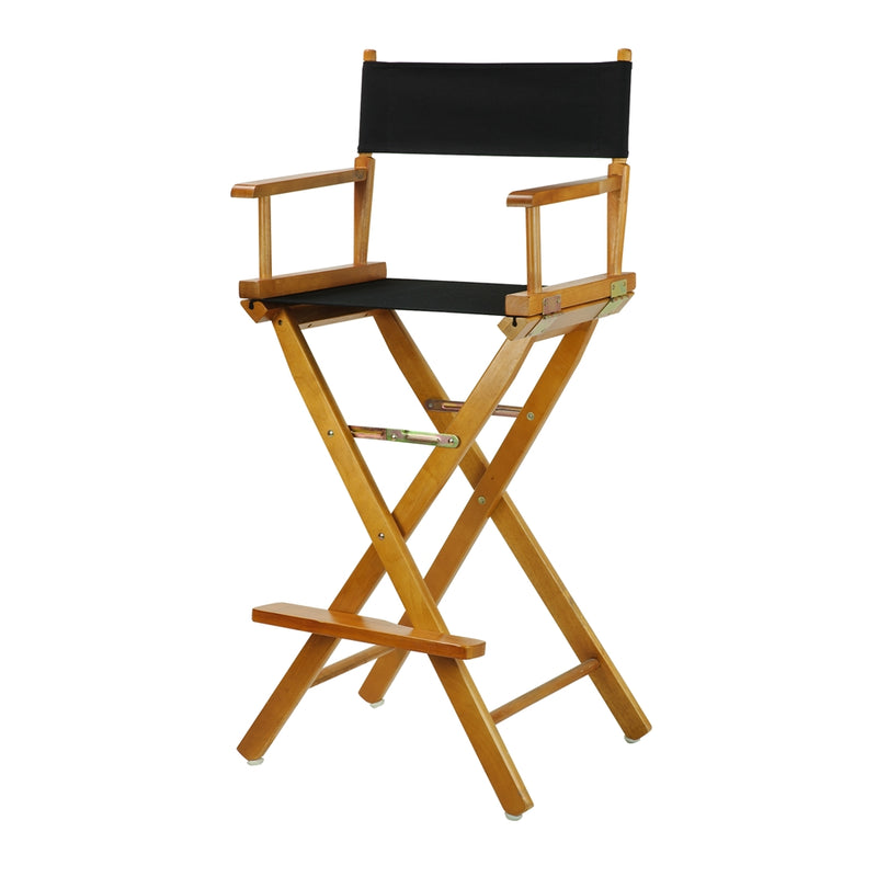 30  Director's Chair Honey Oak Frame-Black Canvas