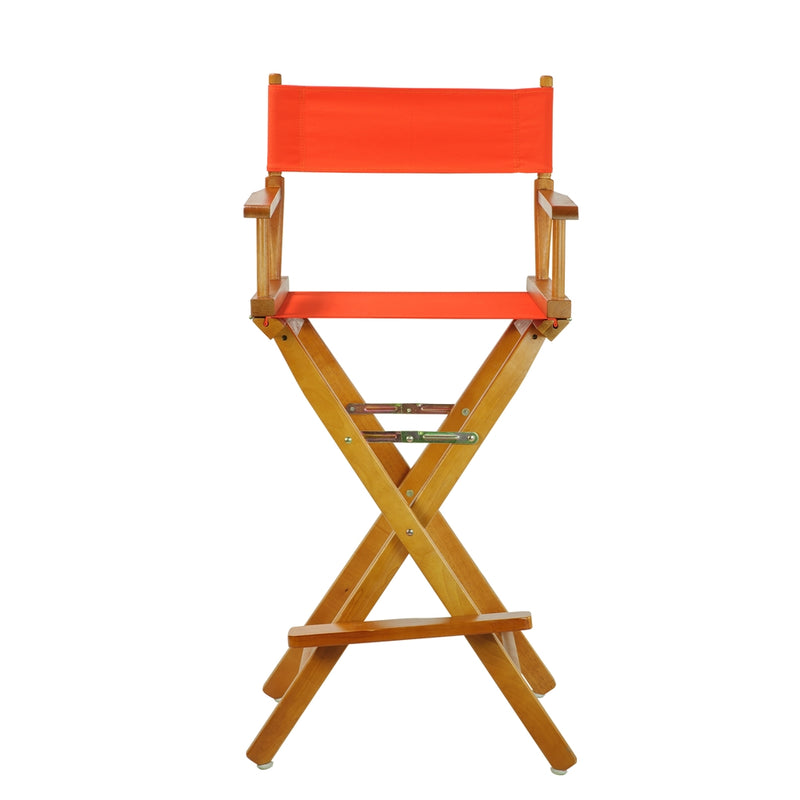 30  Director's Chair Honey Oak Frame-Orange Canvas