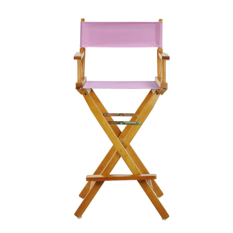 30  Director's Chair Honey Oak Frame-Pink Canvas