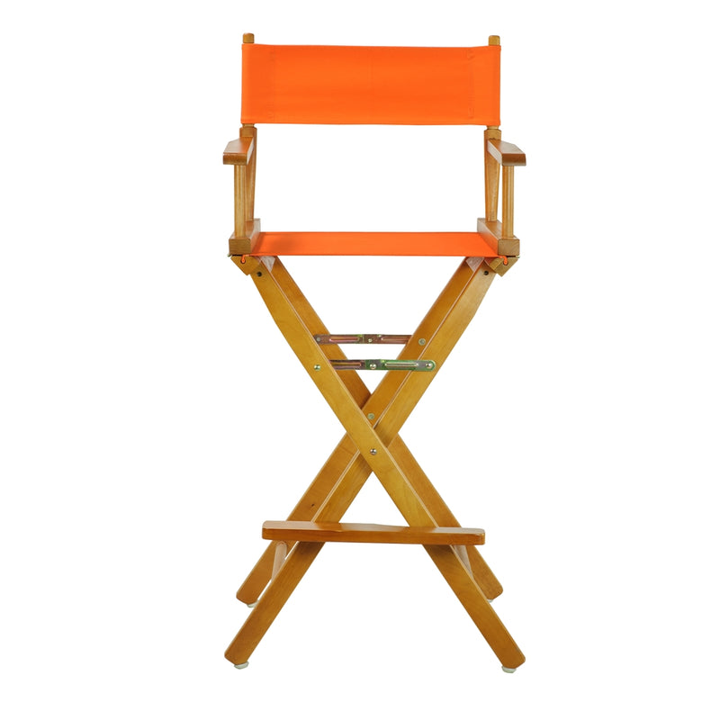 30  Director's Chair Honey Oak Frame- Tangerine Canvas