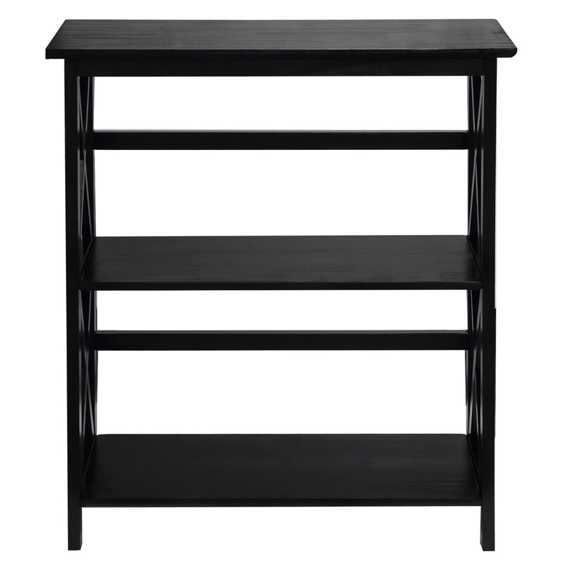 Montego 3-Shelf Bookcase-Black