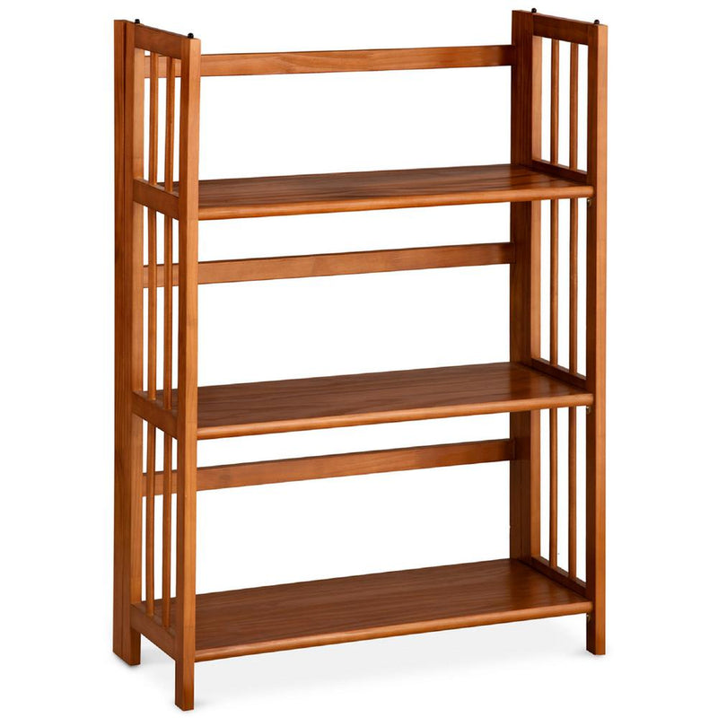 3-Shelf Folding Stackable Bookcase 27.5  Wide - Chestnut