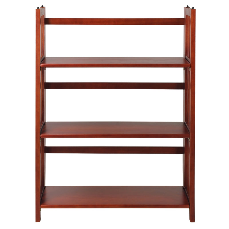 3-Shelf Folding Stackable Bookcase 27.5  Wide-Mahogany