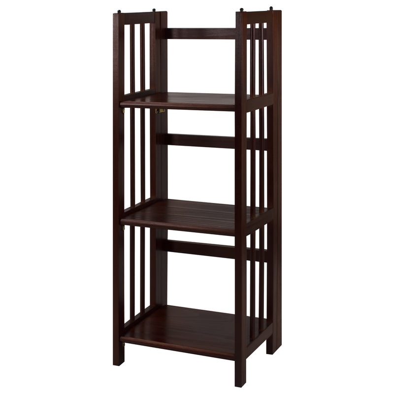 3-Shelf Folding Bookcase 14  Wide-Walnut