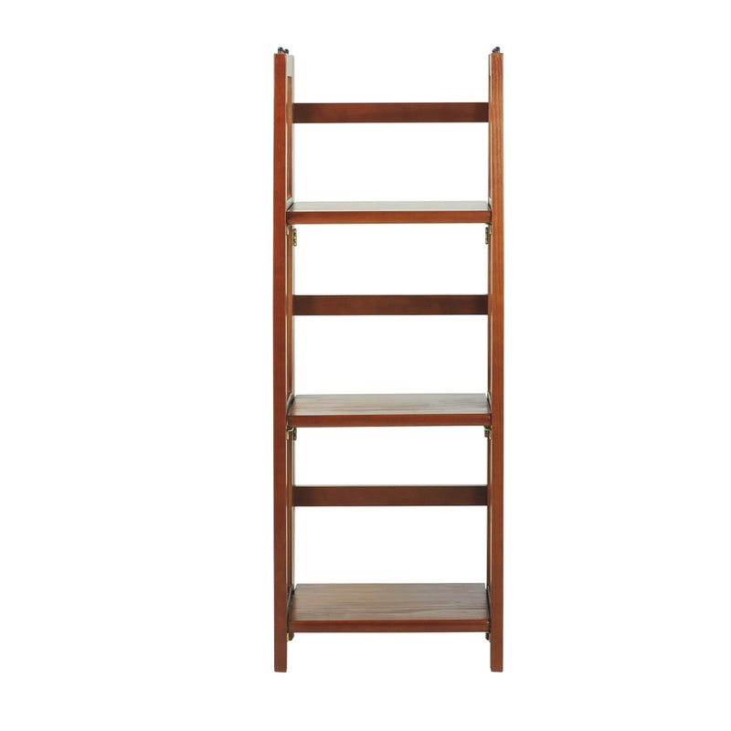 3-Shelf Folding Bookcase 14  Wide-Mahogany