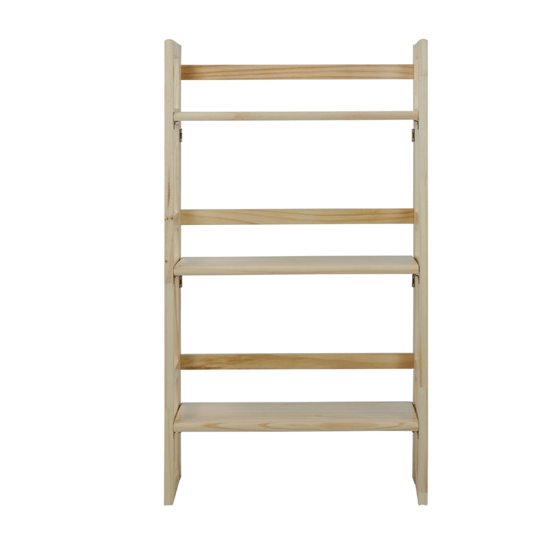 3-Shelf Folding Student Bookcase 20.75  Wide-Natural