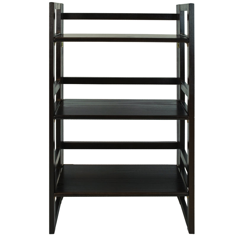 3-Shelf Folding Student Bookcase 20.75  Wide-Espresso