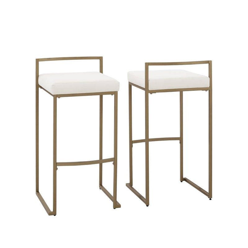 Harlowe 2Pc Bar Stool Set Creme/ Gold - 2 Stools