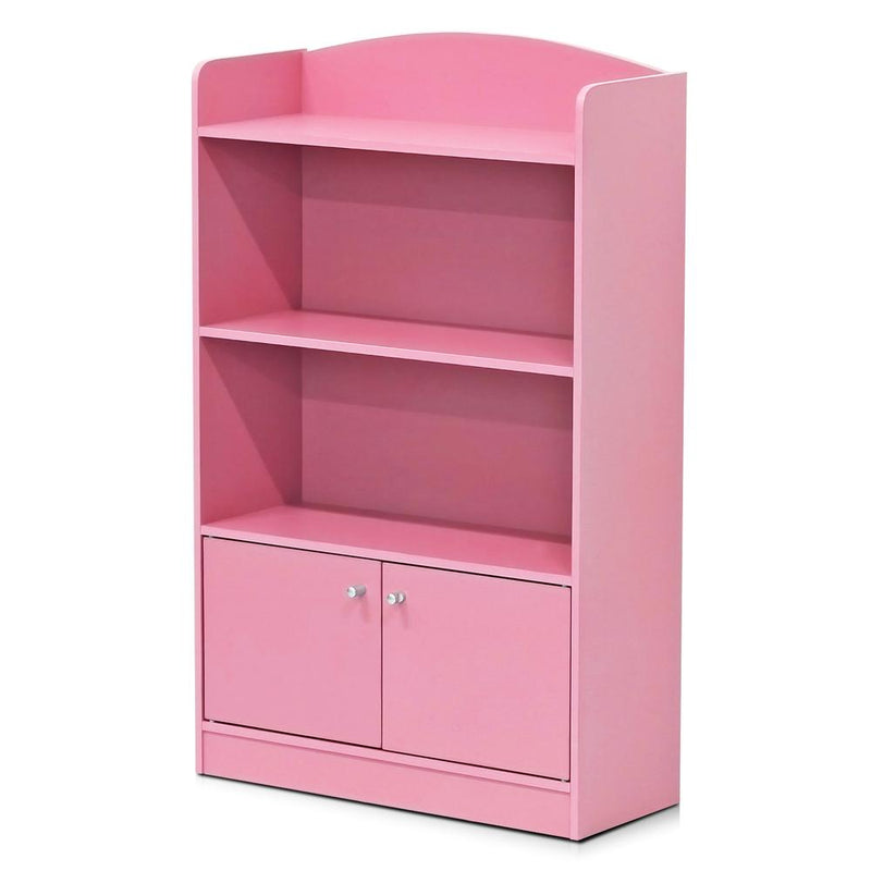 KidKanac Bookshelf with Storage Cabinet, Pink