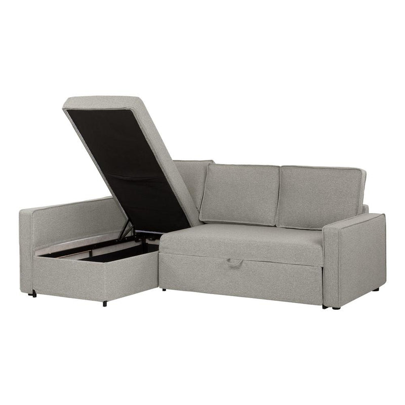 Live-it Cozy Sectional Sofa-Bed with Storage, Gray Fog